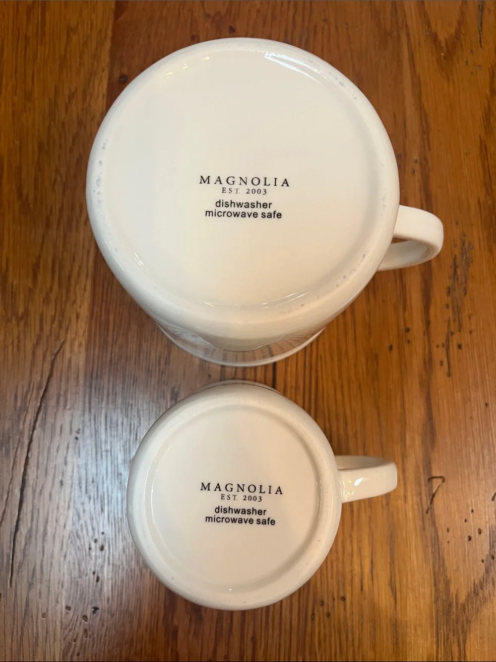 Magnolia White Ceramic Measuring Pitchers with Black Trim
